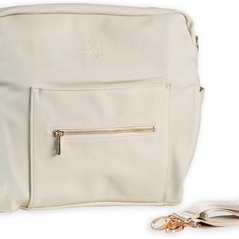 Kiki Lu Faux Leather Diaper Bag, Convertible Messenger/Backpack Purse